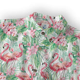 Floral Flamingo Hawaii Pattern Shirt, Hibiscus Hawaiian Shirt - The Palmix